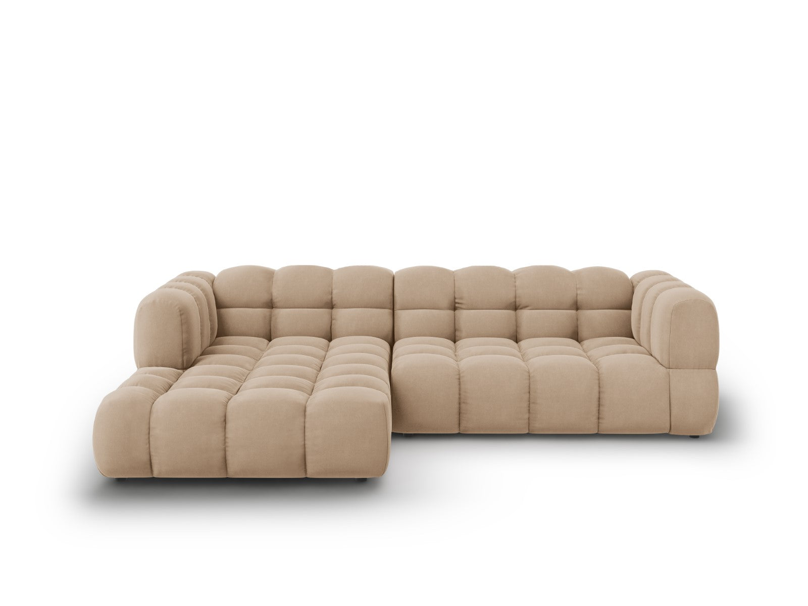 Cosmopolitan Design Modulaire hoekbank links Sky 4-zits, flueel, zand