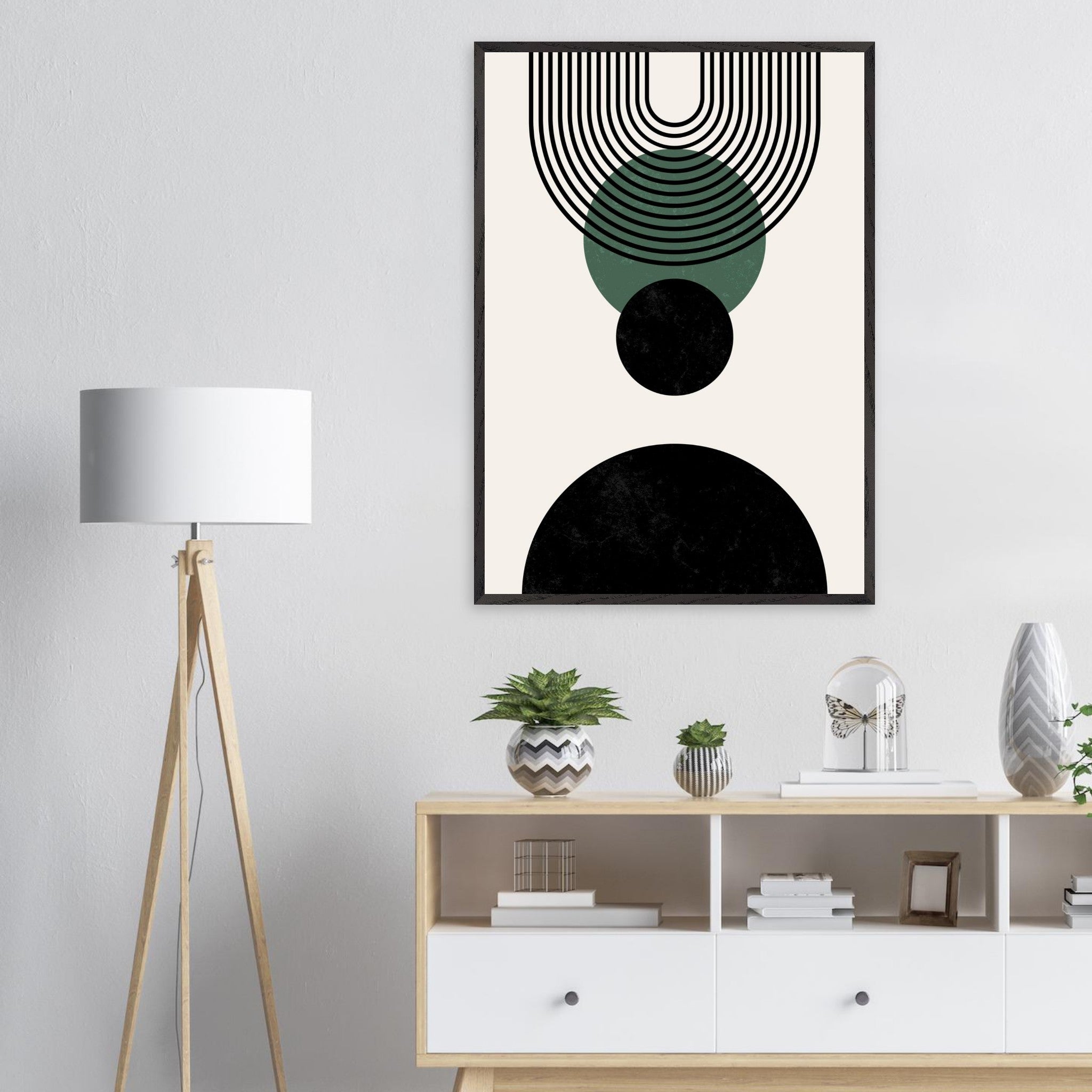 Artfulprints Poster Boho wall art - Boho arches - 70x100 cm - Zwart /