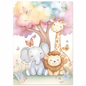 Artfulprints Poster Vrolijke safari familie – 50×70 cm – Meerkleurig Artfulprints Poster Vrolijke safari familie – 50×70 cm – Meerkleurig