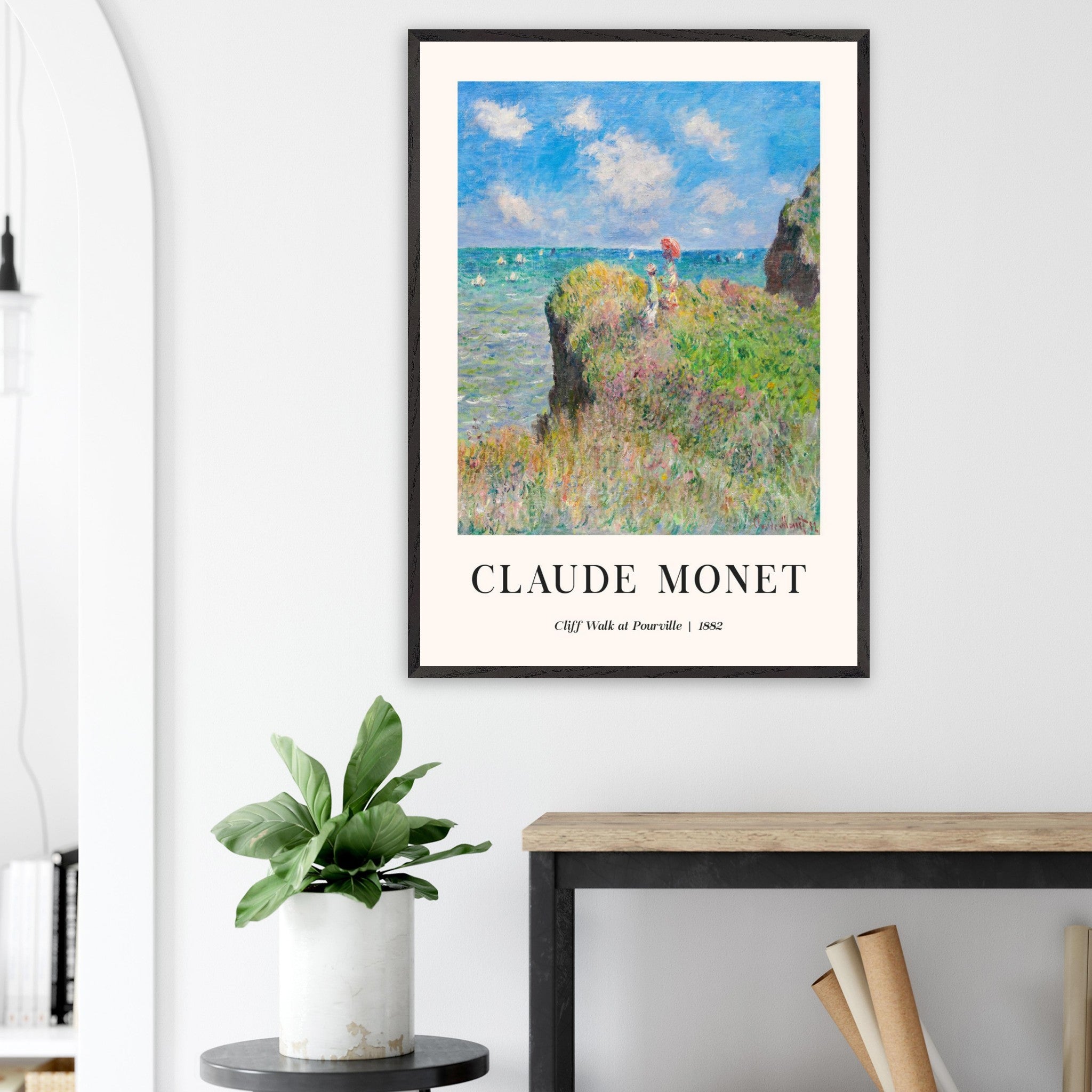 Artfulprints Poster Claude Monet - Cliff walk at Pourville - 70x100 cm
