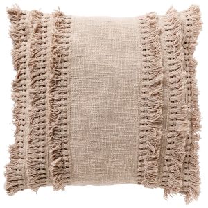 FARA – sierkussen 45×45 cm – 100% katoen – met franjes – Pumice Stone FARA – sierkussen 45×45 cm – 100% katoen – met franjes – Pumice Stone