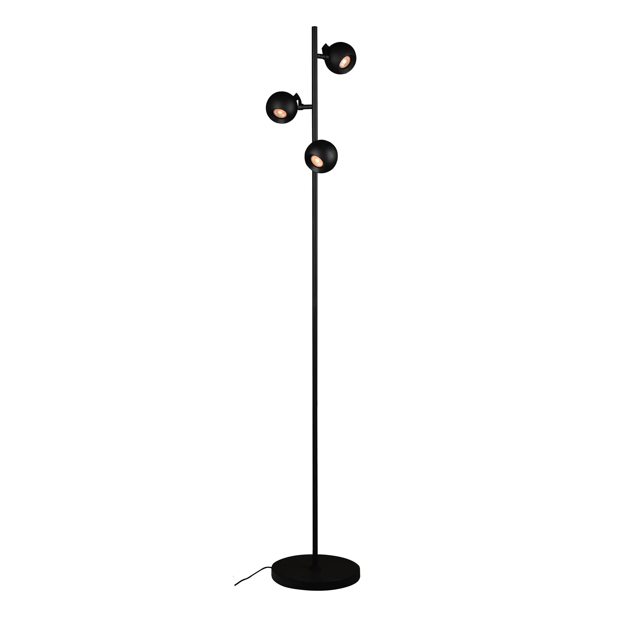 Artdelight vloerlamp Bolero - 3 lichts - 25 x 160 cm - zwart