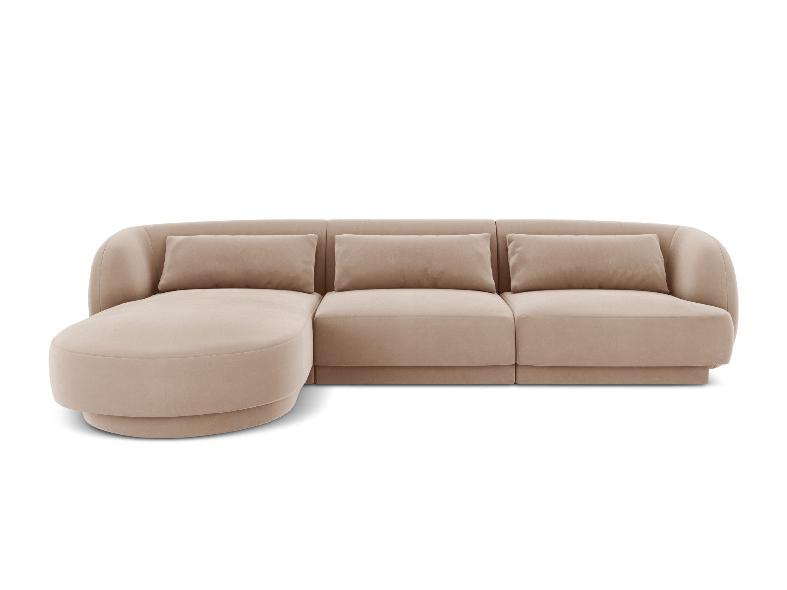Cosmopolitan Design linker hoekbank Tulum 4-zits, flueel, beige - 156x
