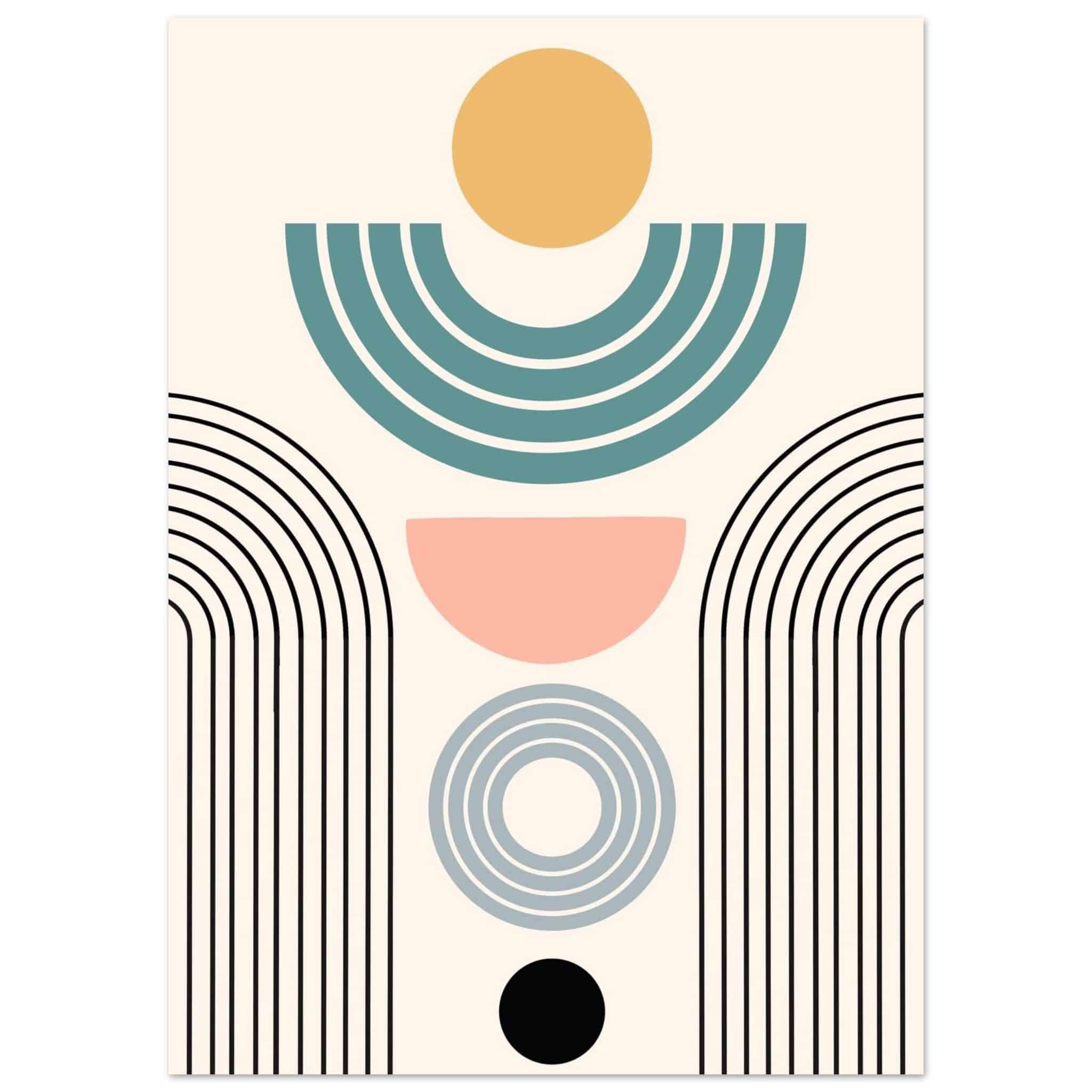 Artfulprints Poster Boho – Modern sunrise - 50x70 cm - Meerkleurig