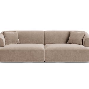 Cosmopolitan Design Modulaire bank Campi 4-zits, flueel donkerbeige – Cosmopolitan Design Modulaire bank Campi 4-zits, flueel donkerbeige –