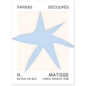 Artfulprints Poster Matisse – Star of the sea light blue – 30×40 cm – Artfulprints Poster Matisse – Star of the sea light blue – 30×40 cm –