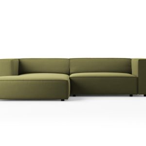 Cosmopolitan Design linker hoekbank Arendal 3-zits, flueel, lichtgroen