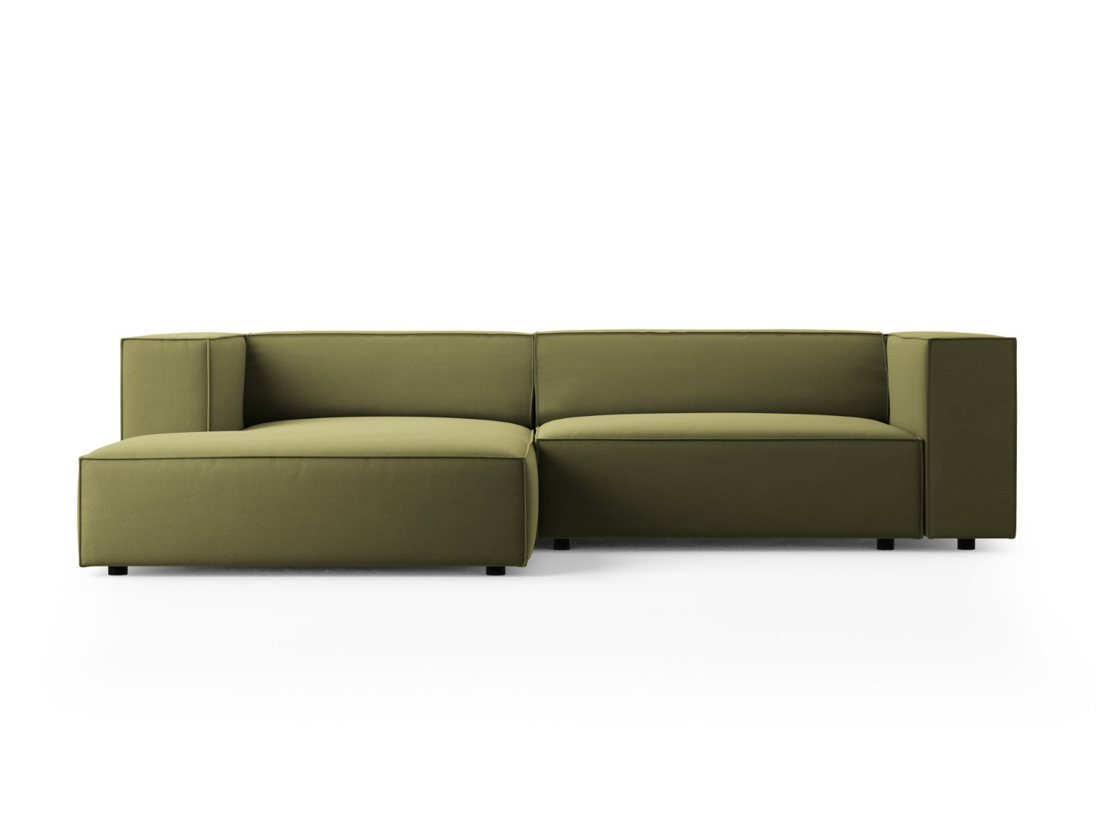 Cosmopolitan Design linker hoekbank Arendal 3-zits, flueel, lichtgroen