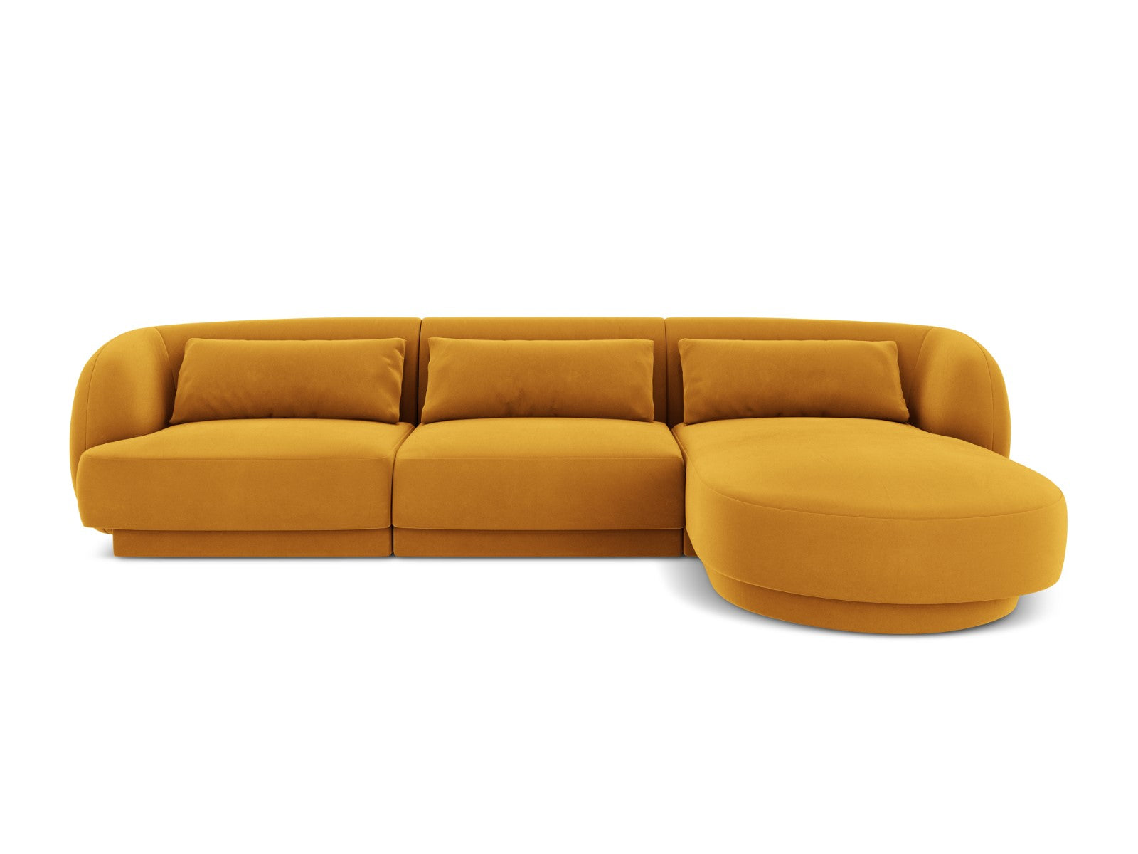 Cosmopolitan Design rechter hoekbank Tulum 4-zits, flueel, geel - 156x