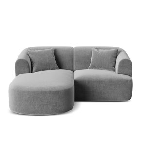 Cosmopolitan Design Modulaire hoekbank links Campi 3-zits, flueel grij Cosmopolitan Design Modulaire hoekbank links Campi 3-zits, flueel grij