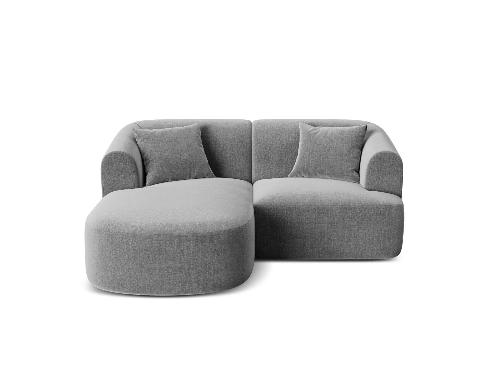 Cosmopolitan Design Modulaire hoekbank links Campi 3-zits, flueel grij