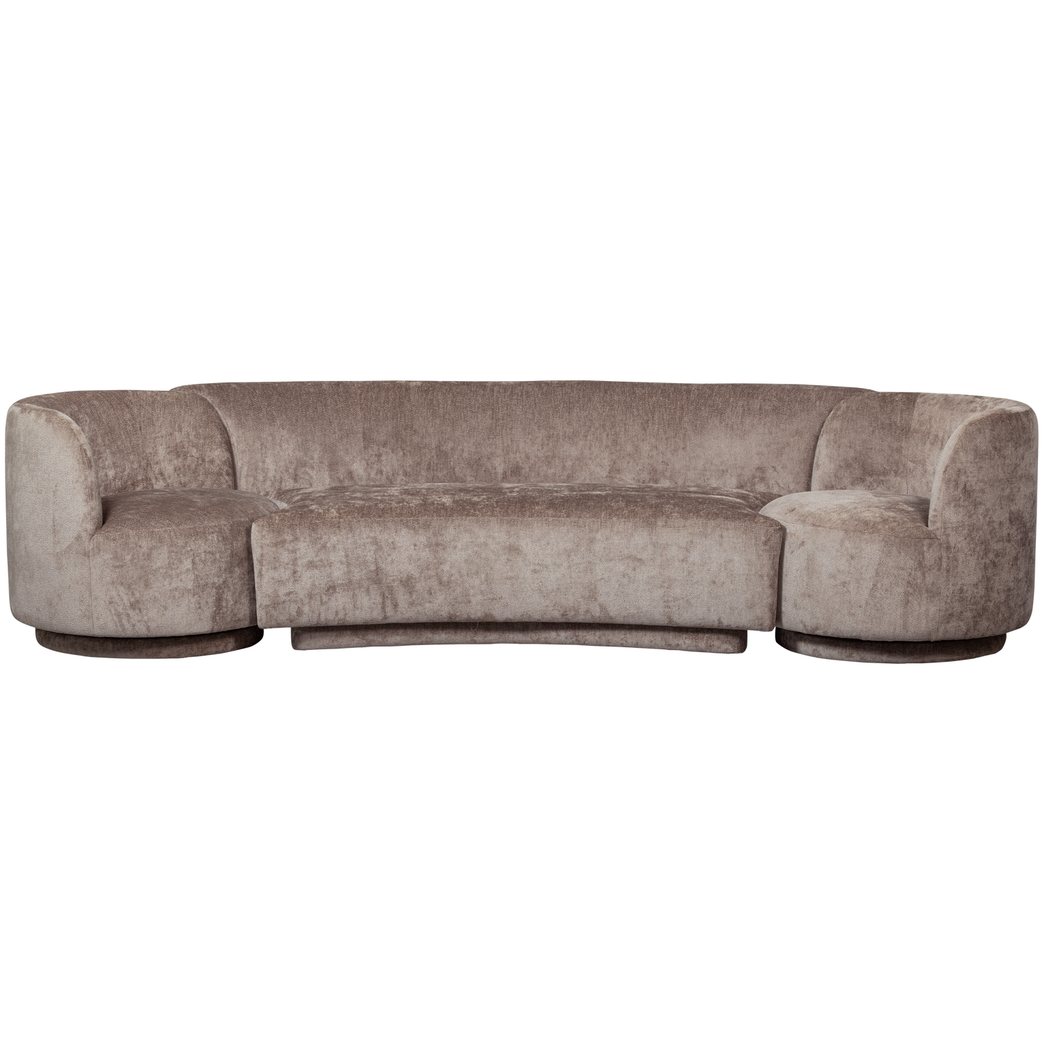 WOOOD bank Combi-Popular - Chenille - Taupe - 72x370x97