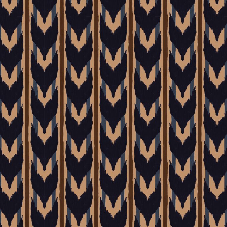 Catchii Behang Maison Artisan Ikat donkerblauw