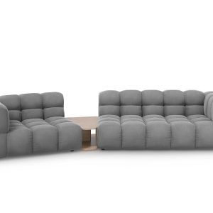 Cosmopolitan Design linker modulaire bank Sky 3-zits, flueel, lichtgri Cosmopolitan Design linker modulaire bank Sky 3-zits, flueel, lichtgri