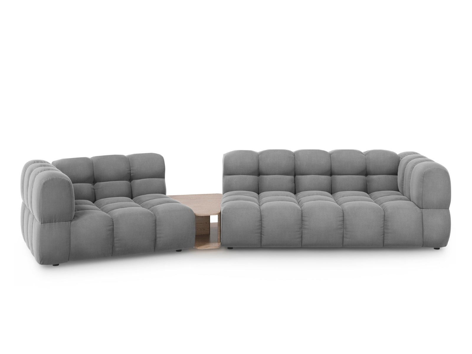 Cosmopolitan Design linker modulaire bank Sky 3-zits, flueel, lichtgri
