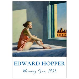Artfulprints Poster Edward Hopper – Morning sun – A4 21×29.7 cm – Blau