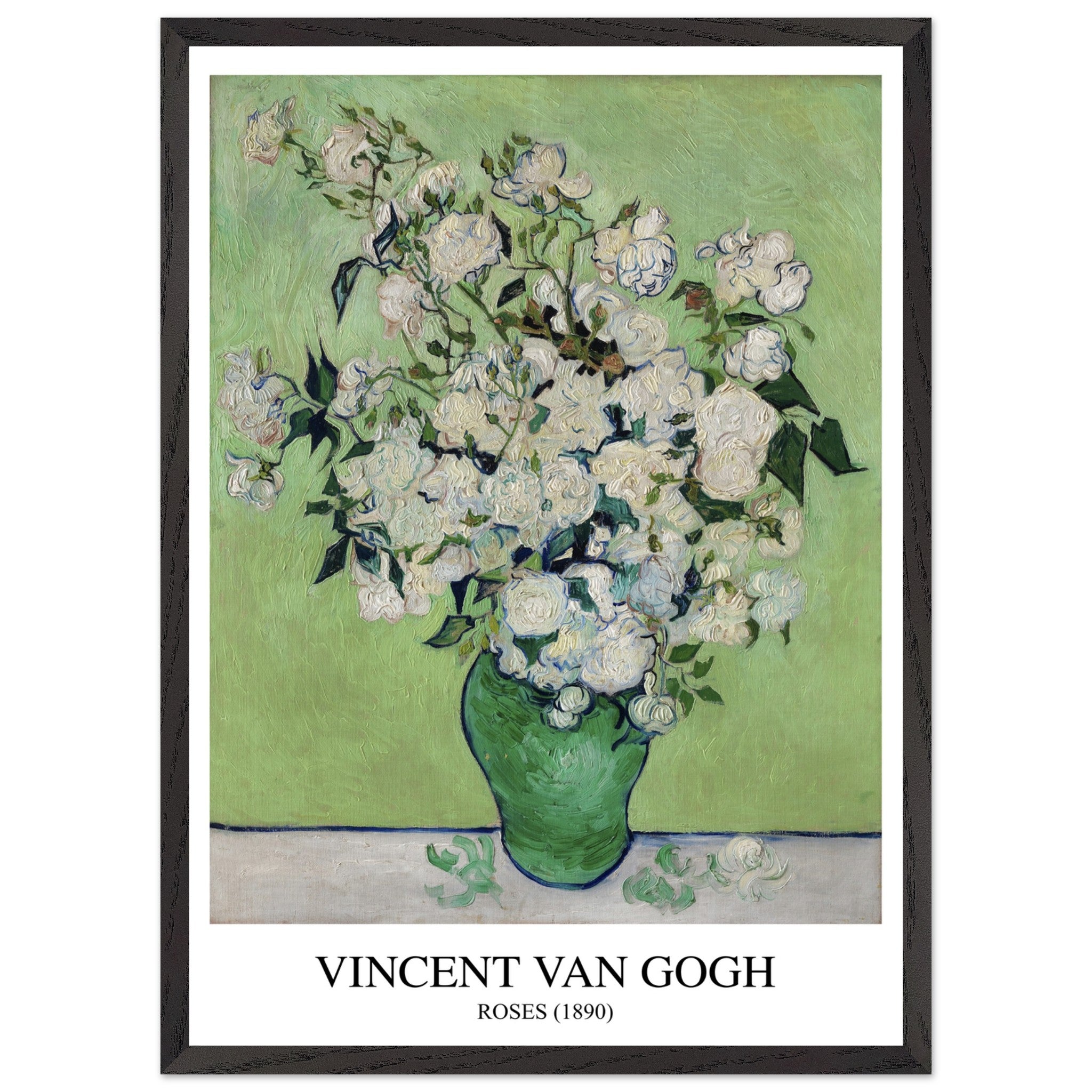 Artfulprints Poster met Lijst Vincent van Gogh - Roses - 50x70 cm - Gr