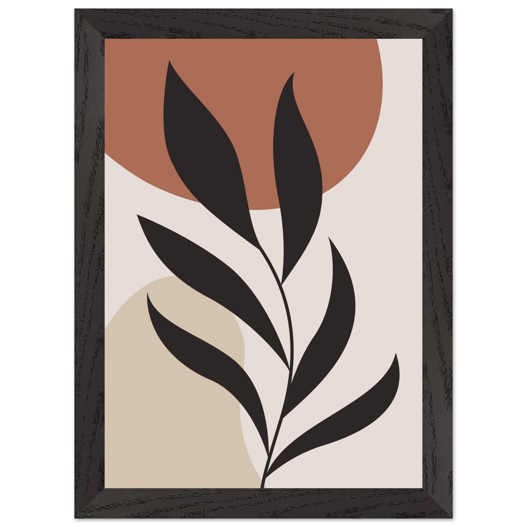 Artfulprints Poster met Lijst Boho - Abstract leaf - A4 21x29.7 cm - T