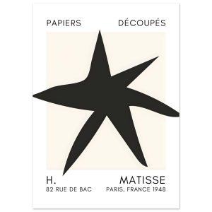 Artfulprints Poster Matisse – Star of the sea black – 50×70 cm – Zwart Artfulprints Poster Matisse – Star of the sea black – 50×70 cm – Zwart