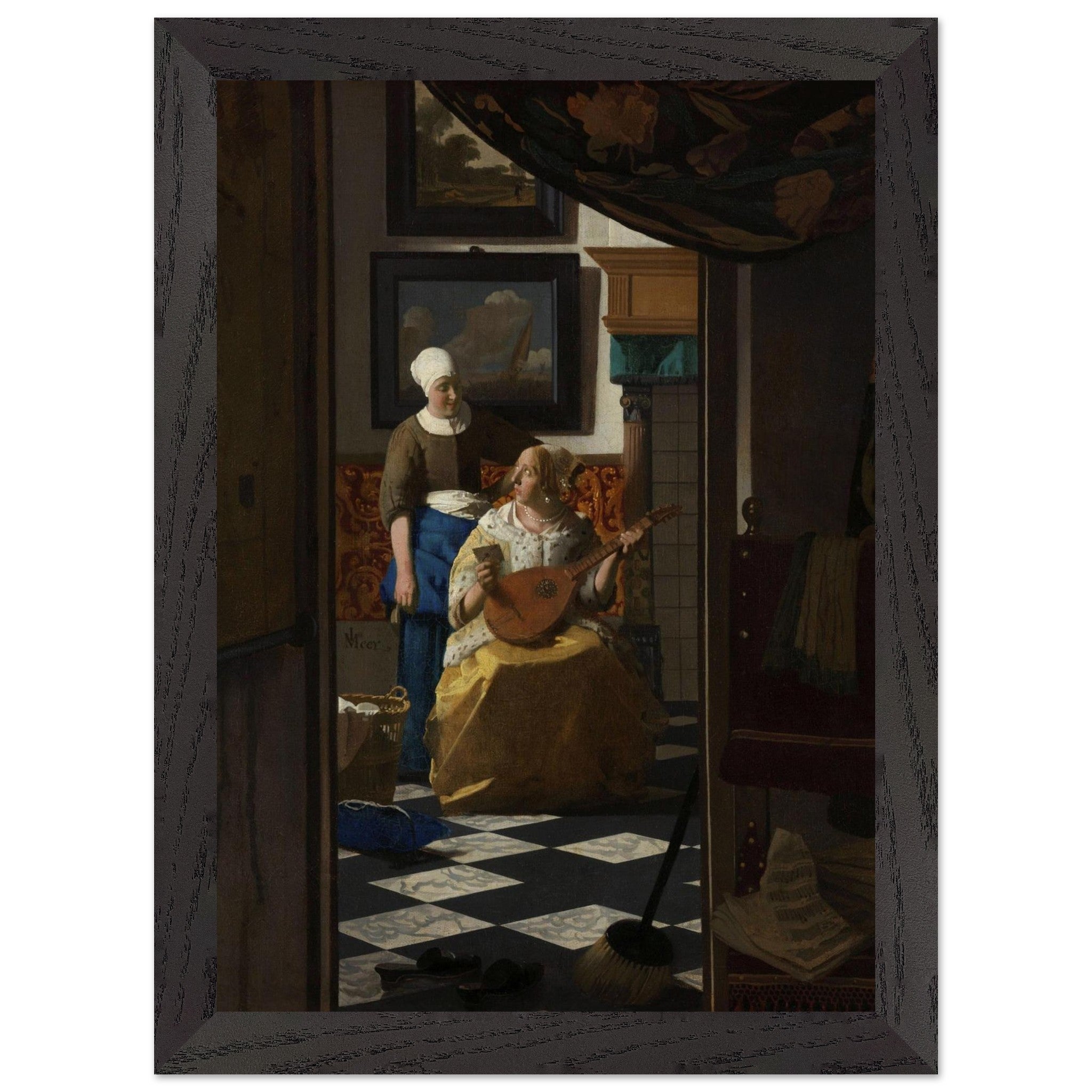 Artfulprints Poster met Lijst Johannes Vermeer - De liefdesbrief - A4