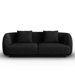 Cosmopolitan Design Bank Tulum 2-zits, chenille, zwart – 90x180x70cm Cosmopolitan Design Bank Tulum 2-zits, chenille, zwart – 90x180x70cm