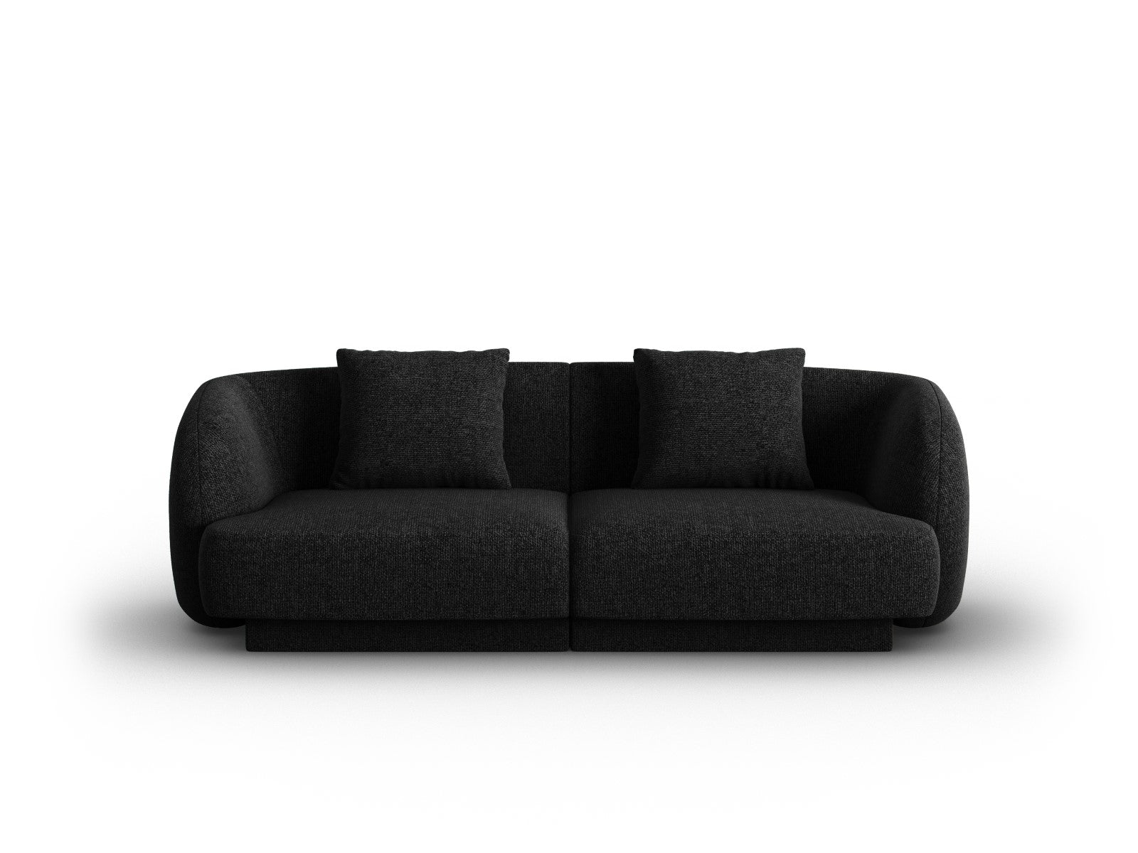 Cosmopolitan Design Bank Tulum 2-zits, chenille, zwart - 90x180x70cm