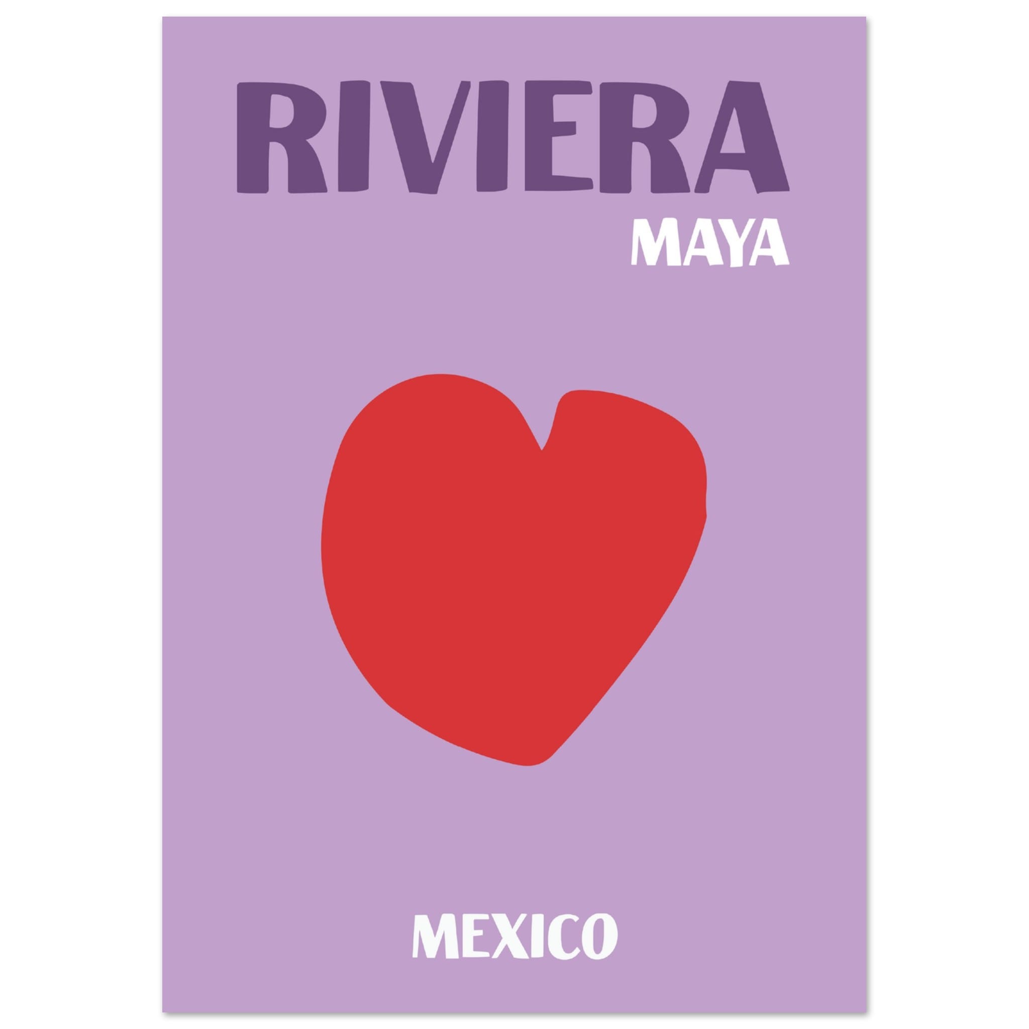Artfulprints Poster Mexico - Riviera Maya - A4 21x29.7 cm - Paars