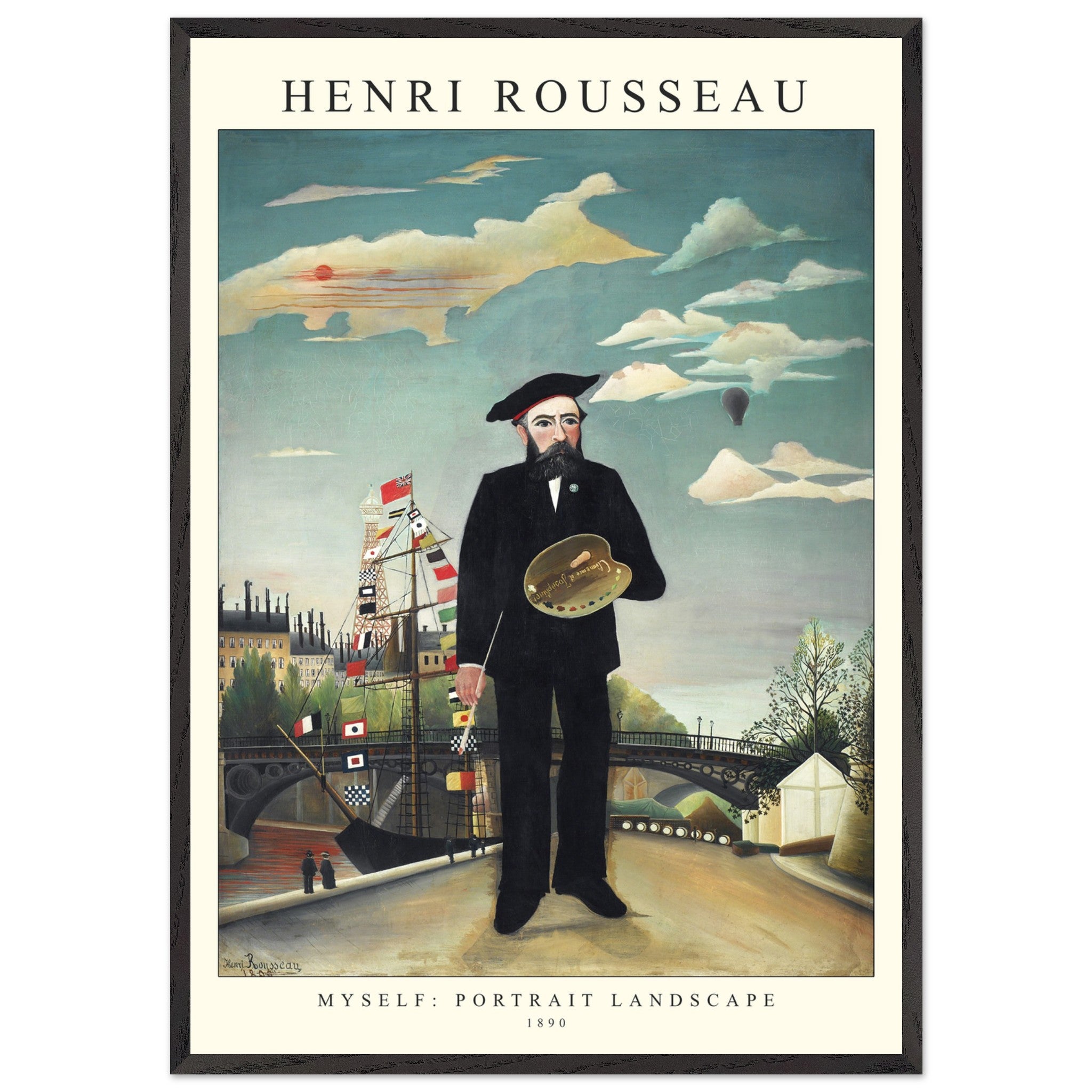 Artfulprints Poster met Lijst Henri Rousseau - Portrait landscape - 70