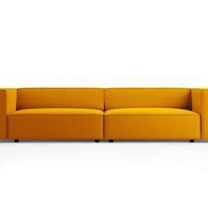 Cosmopolitan Design Bank Arendal 4-zits, flueel, geel – 102x244x70cm Cosmopolitan Design Bank Arendal 4-zits, flueel, geel – 102x244x70cm