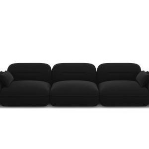 Cosmopolitan Design Modulaire bank Sydney 4-zits, flueel, zwart – 90×3 Cosmopolitan Design Modulaire bank Sydney 4-zits, flueel, zwart – 90×3
