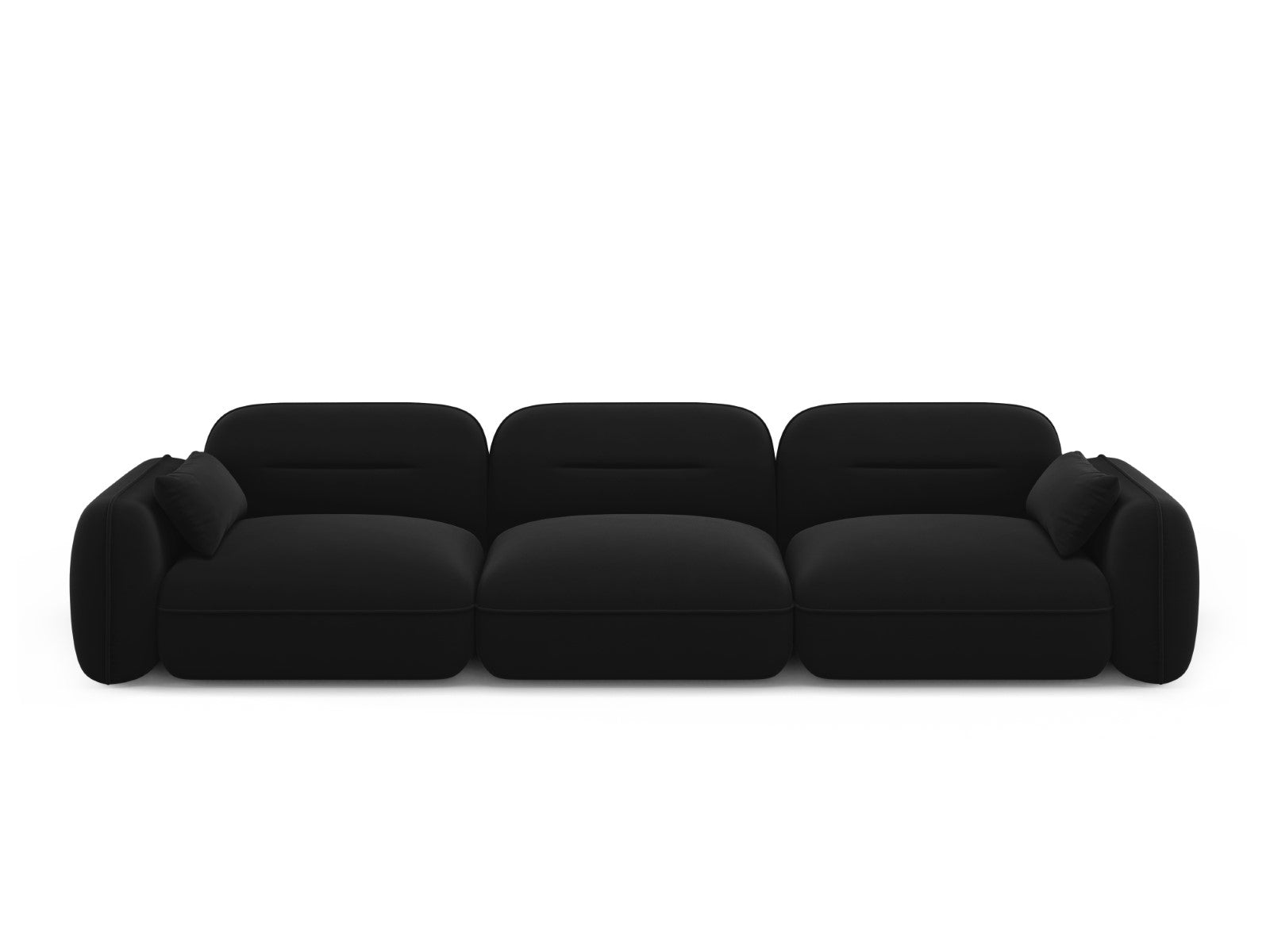 Cosmopolitan Design Modulaire bank Sydney 4-zits, flueel, zwart - 90x3