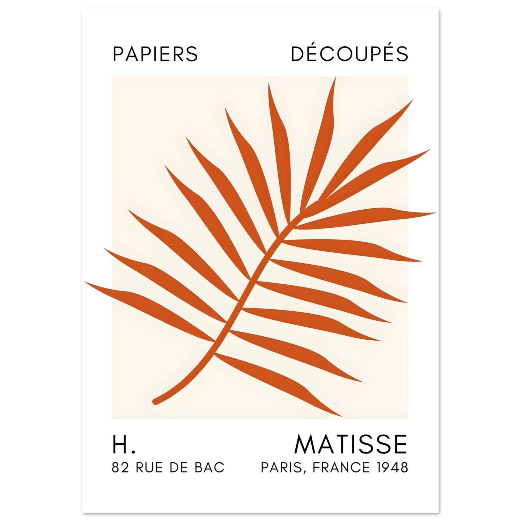 Artfulprints Poster Matisse – Floral reef orange - A4 21x29.7 cm - Ora