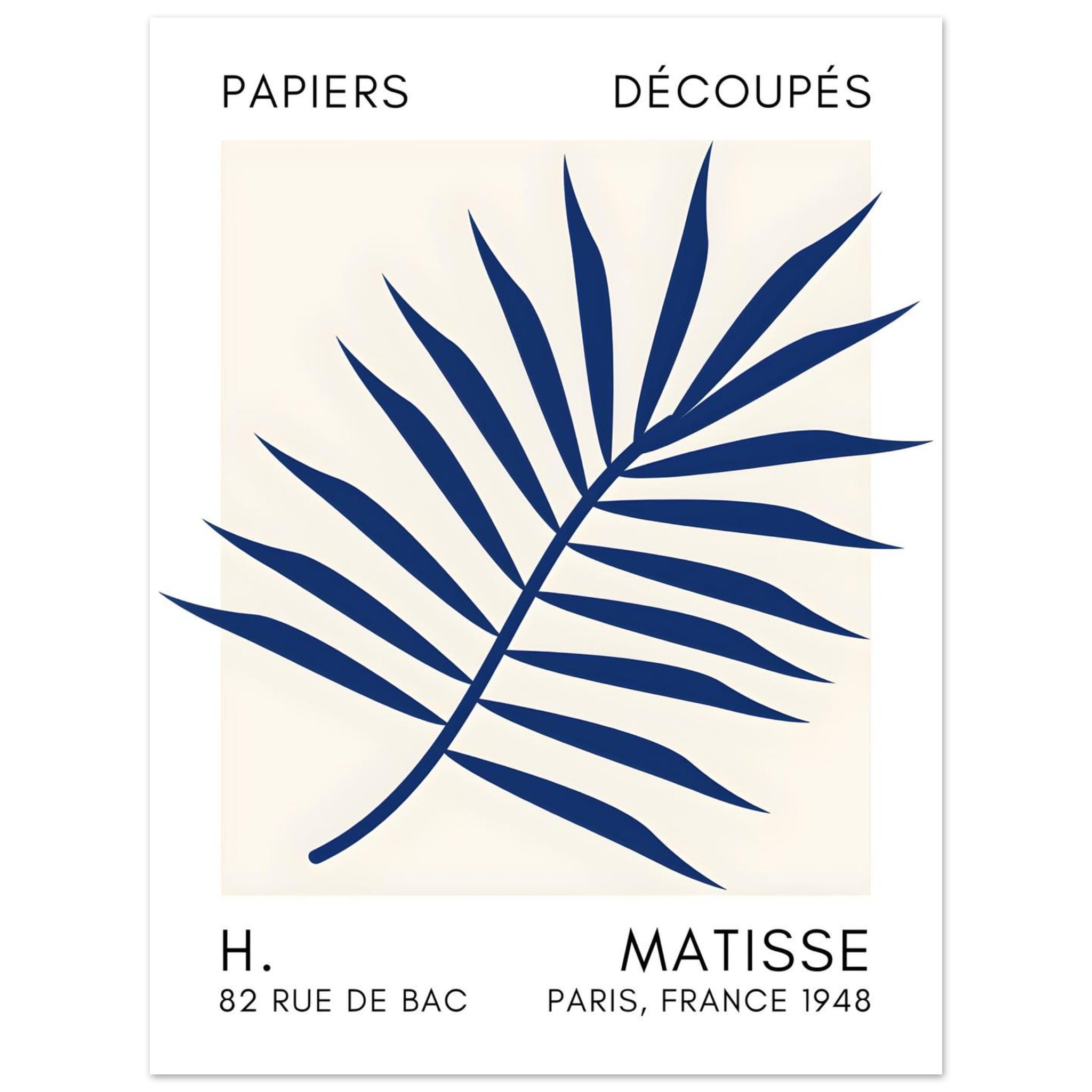Artfulprints Poster Matisse – Floral reef navy blue II - 30x40 cm - Bl