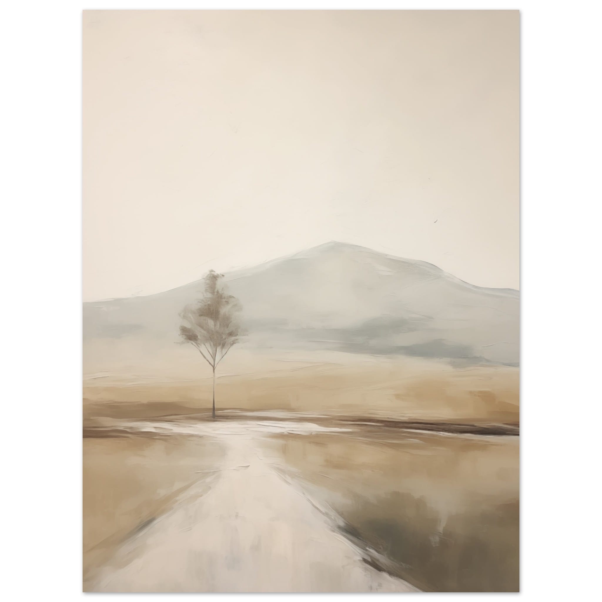 Artfulprints Poster Abstract - Tree path - 30x40 cm - Taupe