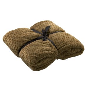 MARA – plaid 150×200 cm – superzachte deken – zigzagpatroon – Military