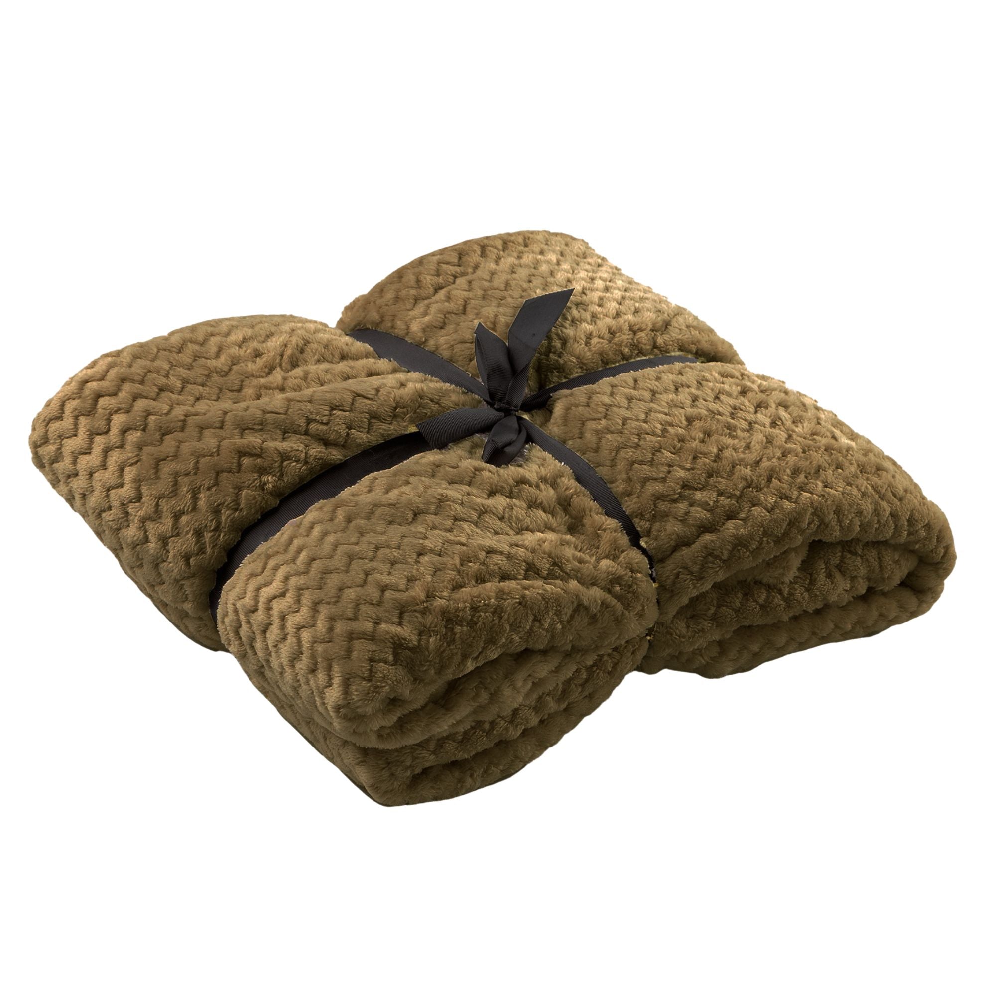 MARA - plaid 150x200 cm - superzachte deken - zigzagpatroon - Military