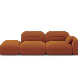 Cosmopolitan Design linker modulaire bank Sydney 3-zits, flueel, terra Cosmopolitan Design linker modulaire bank Sydney 3-zits, flueel, terra