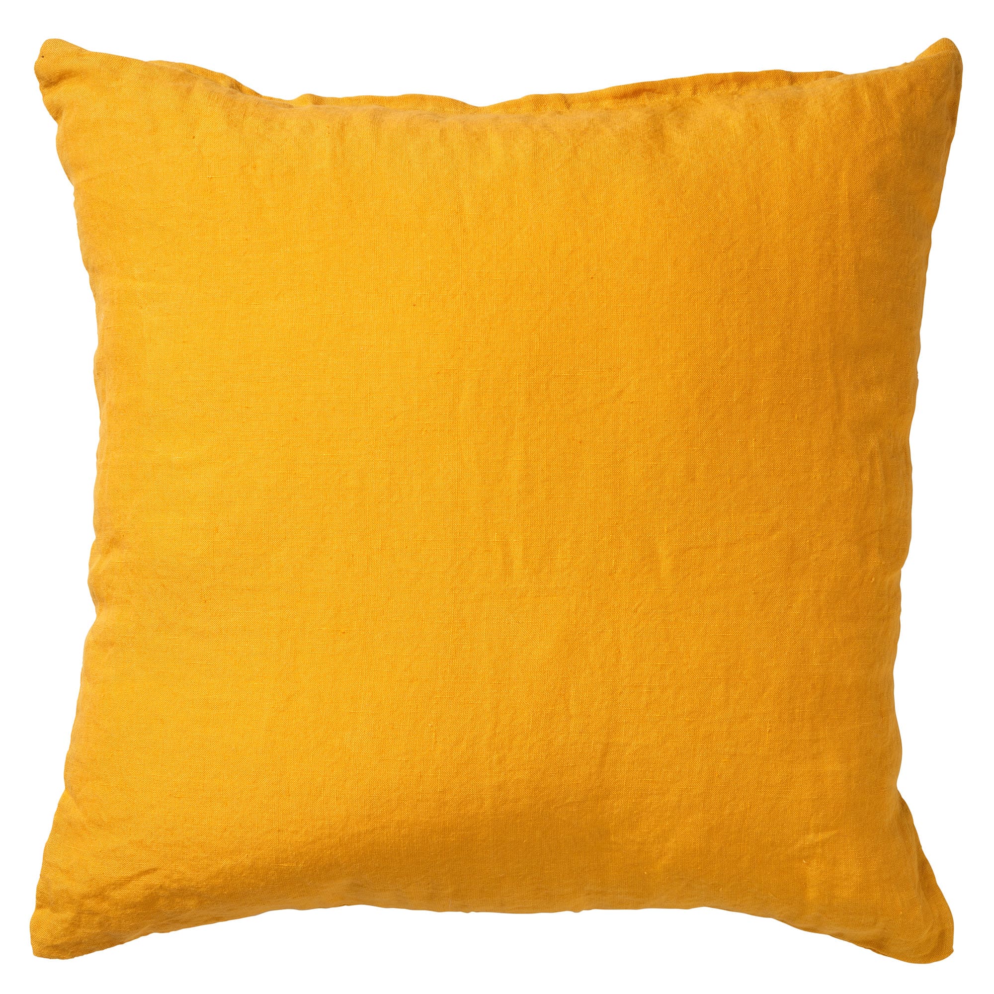 LINN - Sierkussen 45x45 cm - 100% linnen - effen kleur - Golden Glow -