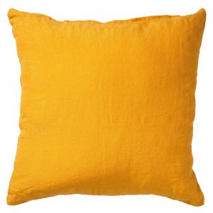 LINN – Kussenhoes 45×45 cm – 100% linnen – effen kleur – Golden Glow – LINN – Kussenhoes 45×45 cm – 100% linnen – effen kleur – Golden Glow –
