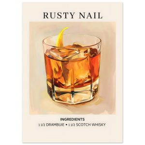 Artfulprints Poster Rusty Nail cocktail – Ingredients – 50×70 cm – Bru Artfulprints Poster Rusty Nail cocktail – Ingredients – 50×70 cm – Bru