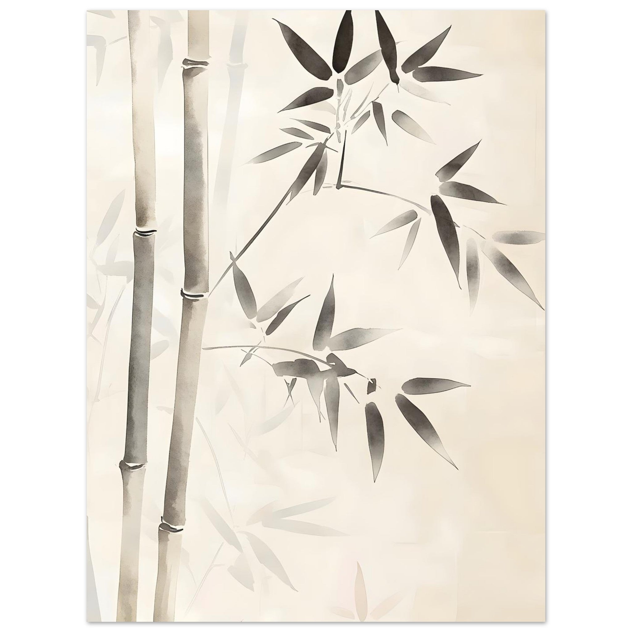 Artfulprints Poster Boho – Bamboo lines - 30x40 cm - beige
