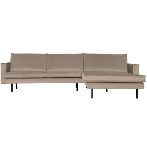 WOOOD chaise longue rechts Rodeo – Velvet – Khaki – 85x300x86/155 WOOOD chaise longue rechts Rodeo – Velvet – Khaki – 85x300x86/155