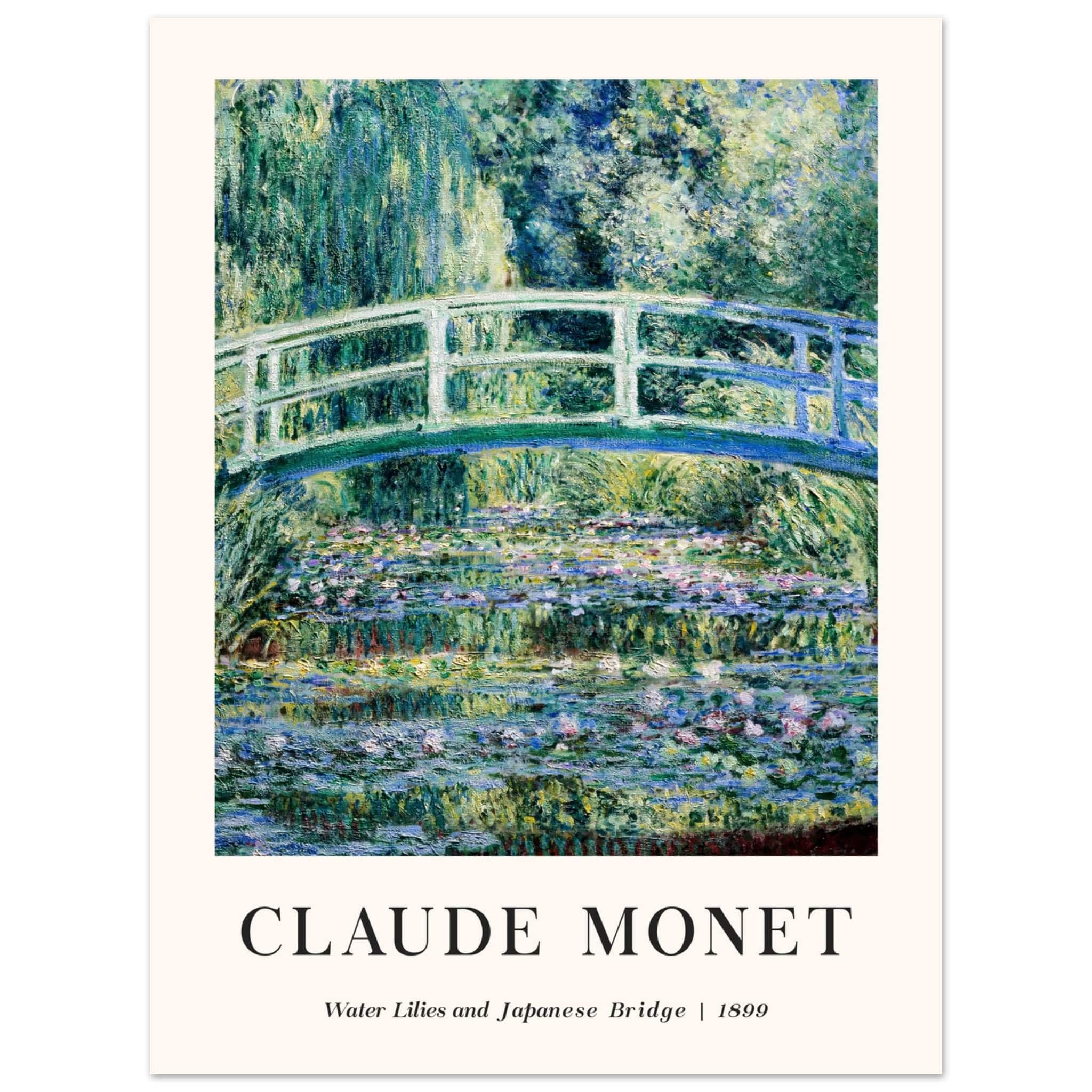 Artfulprints Poster Claude Monet - Water lilies and Japanese bridge -