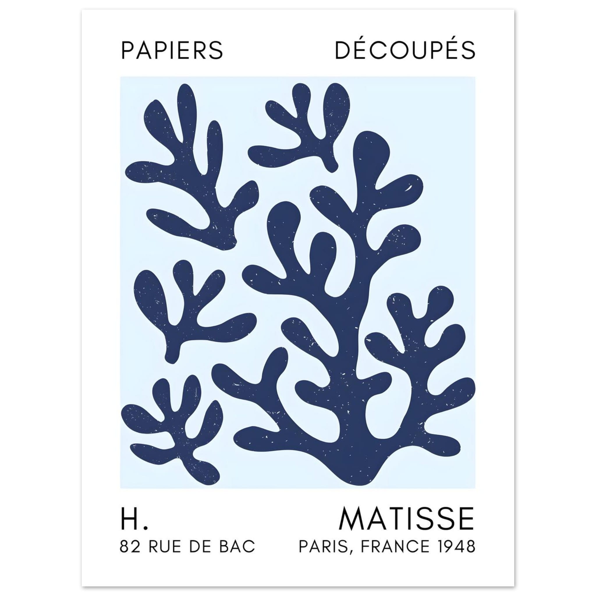 Artfulprints Poster Matisse – Coral shadows navy blue I - 30x40 cm - B