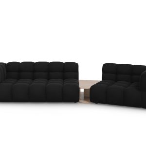 Cosmopolitan Design Rechte modulaire bank Sky 3-zits, flueel, zwart – Cosmopolitan Design Rechte modulaire bank Sky 3-zits, flueel, zwart –