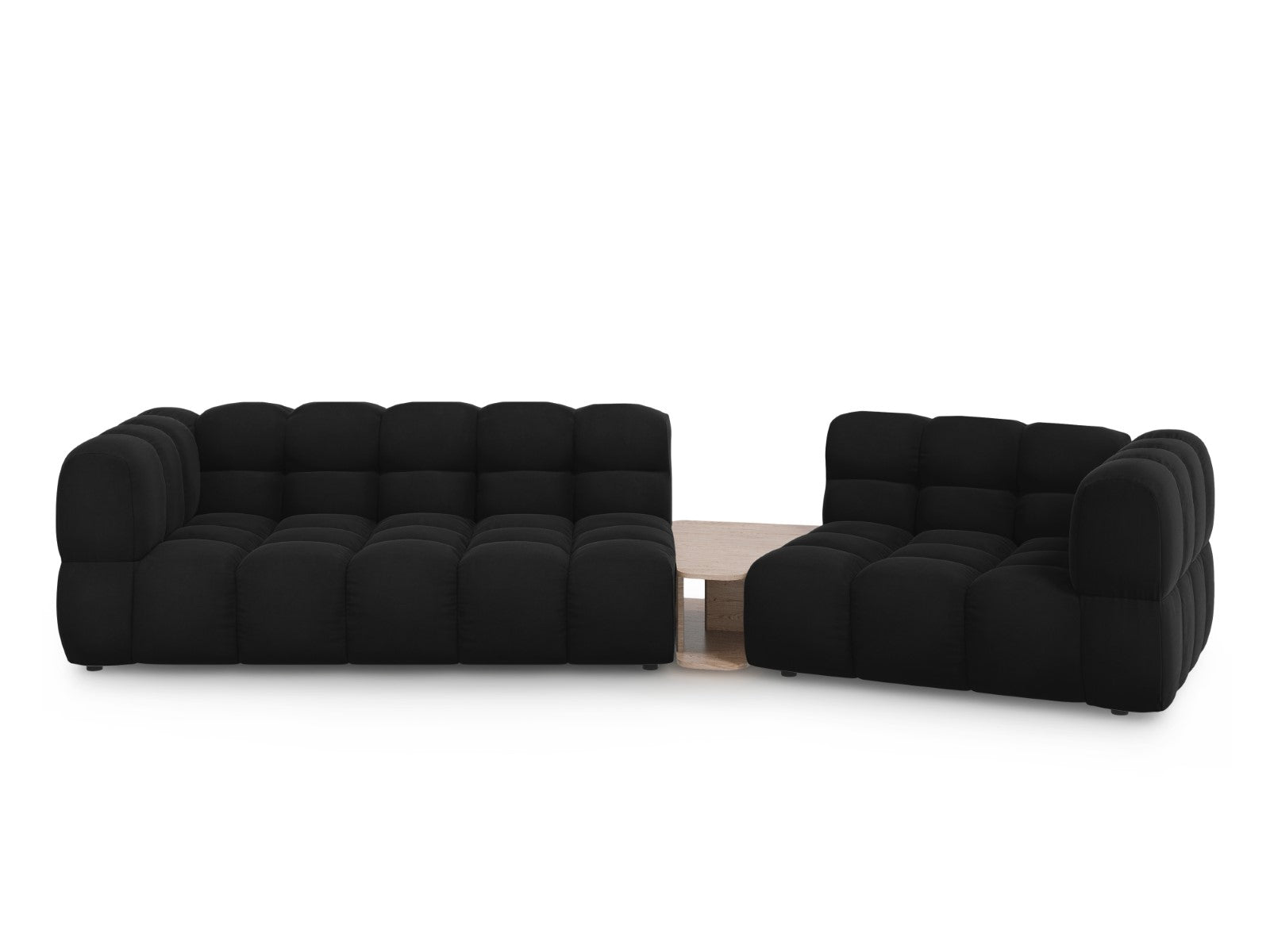 Cosmopolitan Design Rechte modulaire bank Sky 3-zits, flueel, zwart -