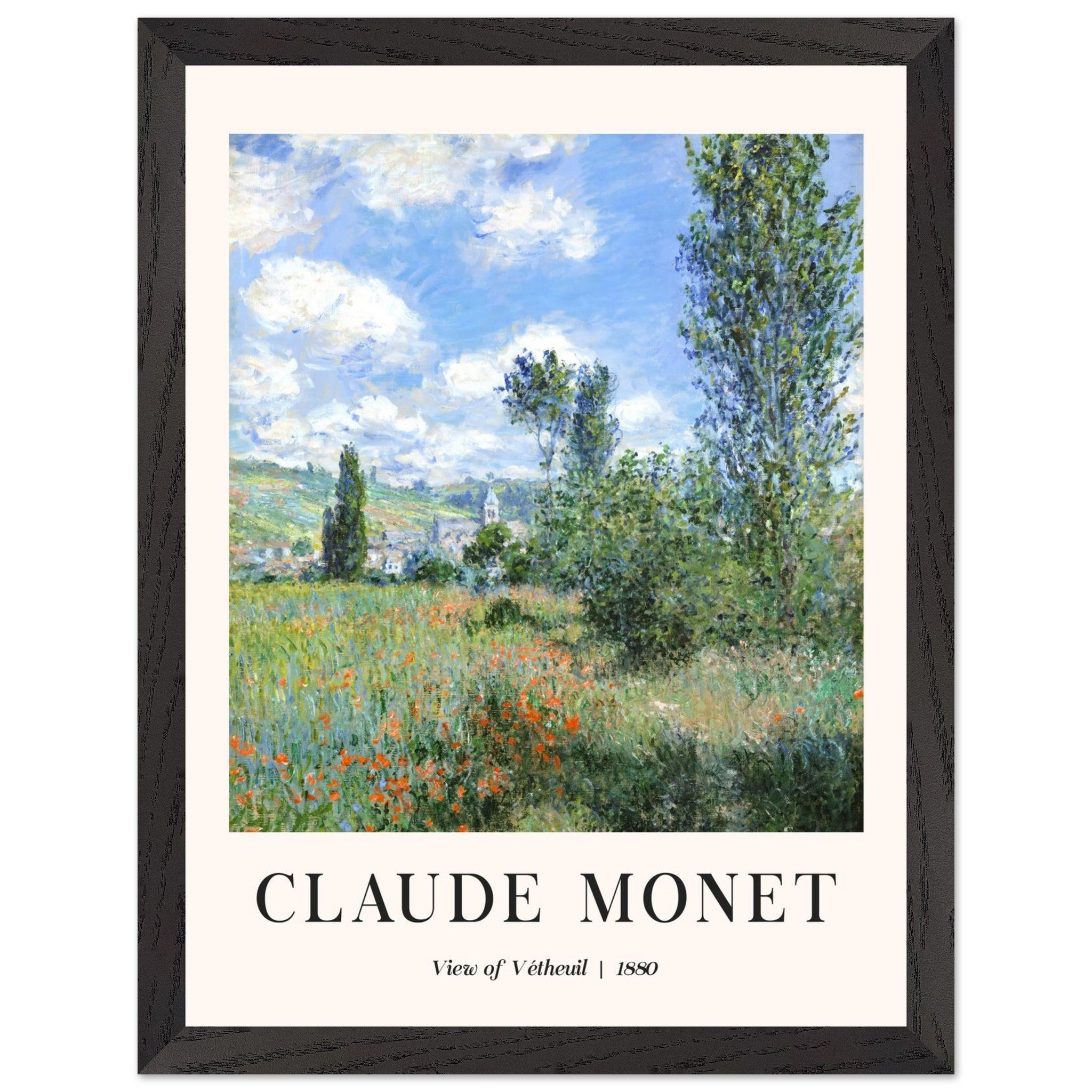 Artfulprints Poster met Lijst Claude Monet - View of Vétheuil II - 30x
