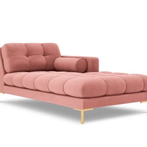 Cosmopolitan Design rechter chaise longue Bali flueel, roze – 185x102x