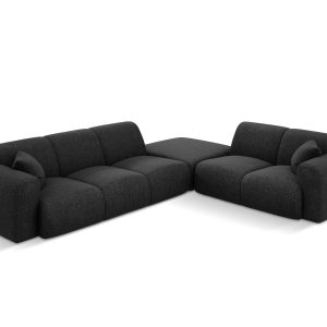 Cosmopolitan Design rechter hoekbank Nolio 4-zits, chenille, zwart – 2 Cosmopolitan Design rechter hoekbank Nolio 4-zits, chenille, zwart – 2