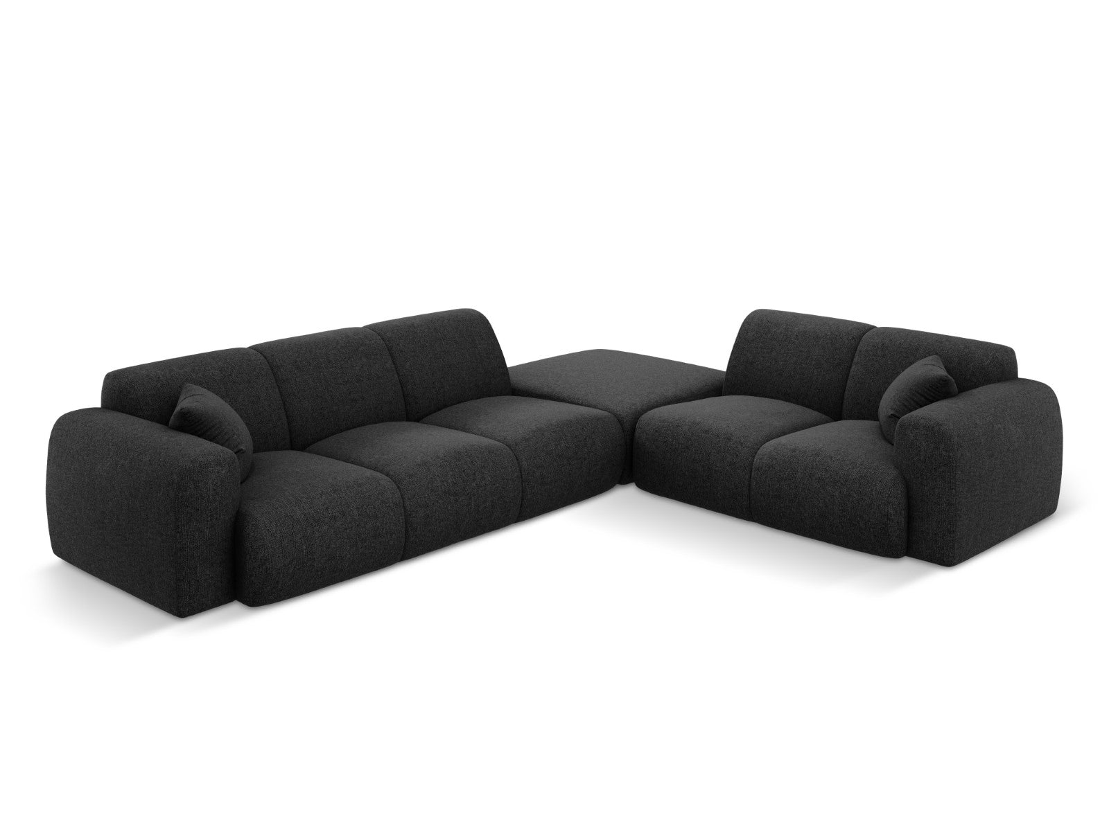Cosmopolitan Design rechter hoekbank Nolio 4-zits, chenille, zwart - 2